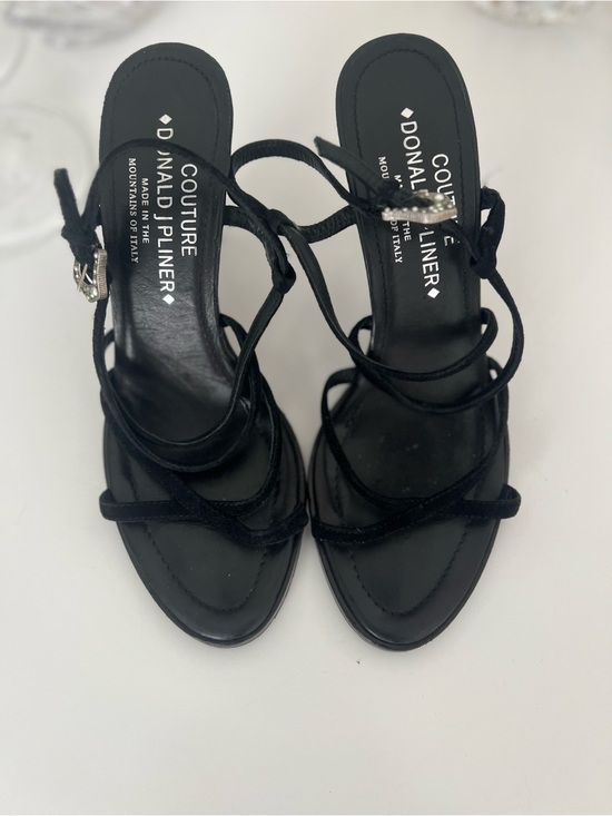 Donald J. Pliner Shoes - Donald J. Pliner Black Strappy Suede Heel Sandals